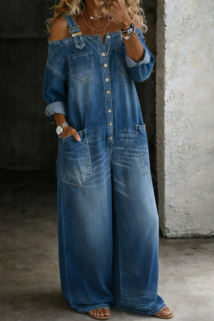 Maya - Women's Off-Shoulder Jumpsuit — Casual Chic
