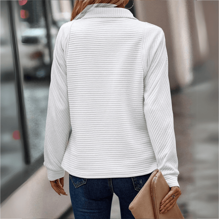 Jenica | Women's Half-Zip Textured Pullover — Relaxed Fit