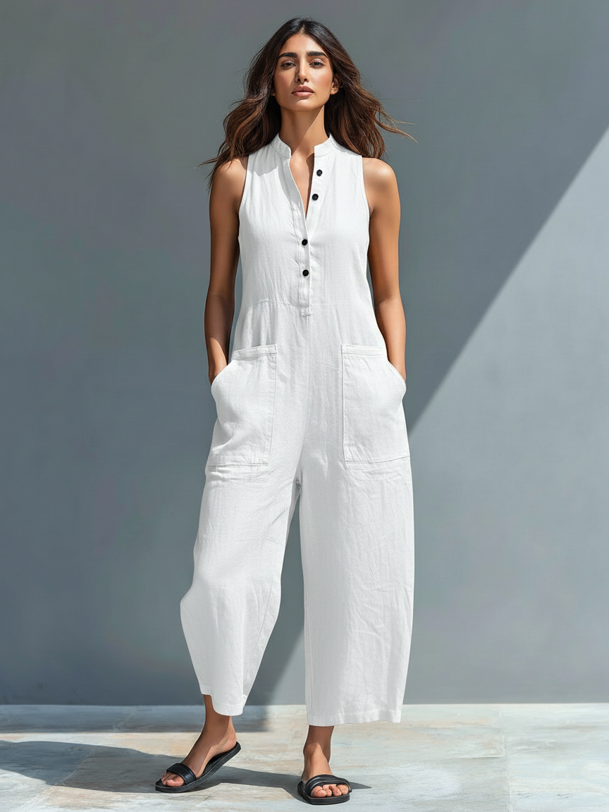 Lucinda | Women's Sleeveless Jumpsuit — Relaxed Elegant Fit