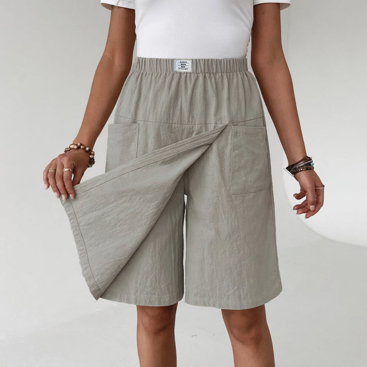 Marga - Women's Wrap Front Skort with Elastic Waist & Pockets