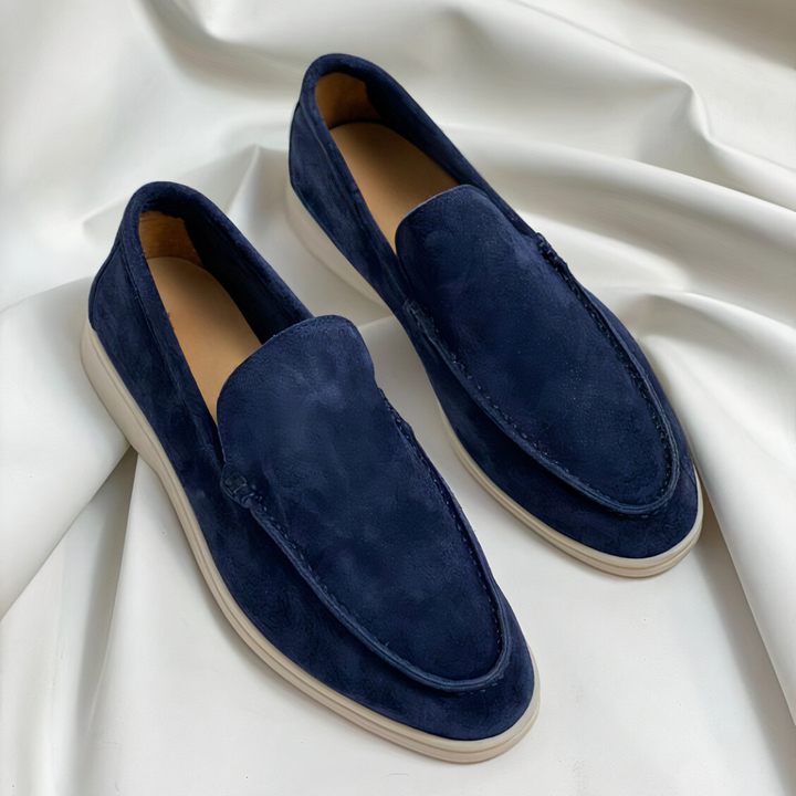 Logan™ | Suede Slip-On Loafer with White Sole