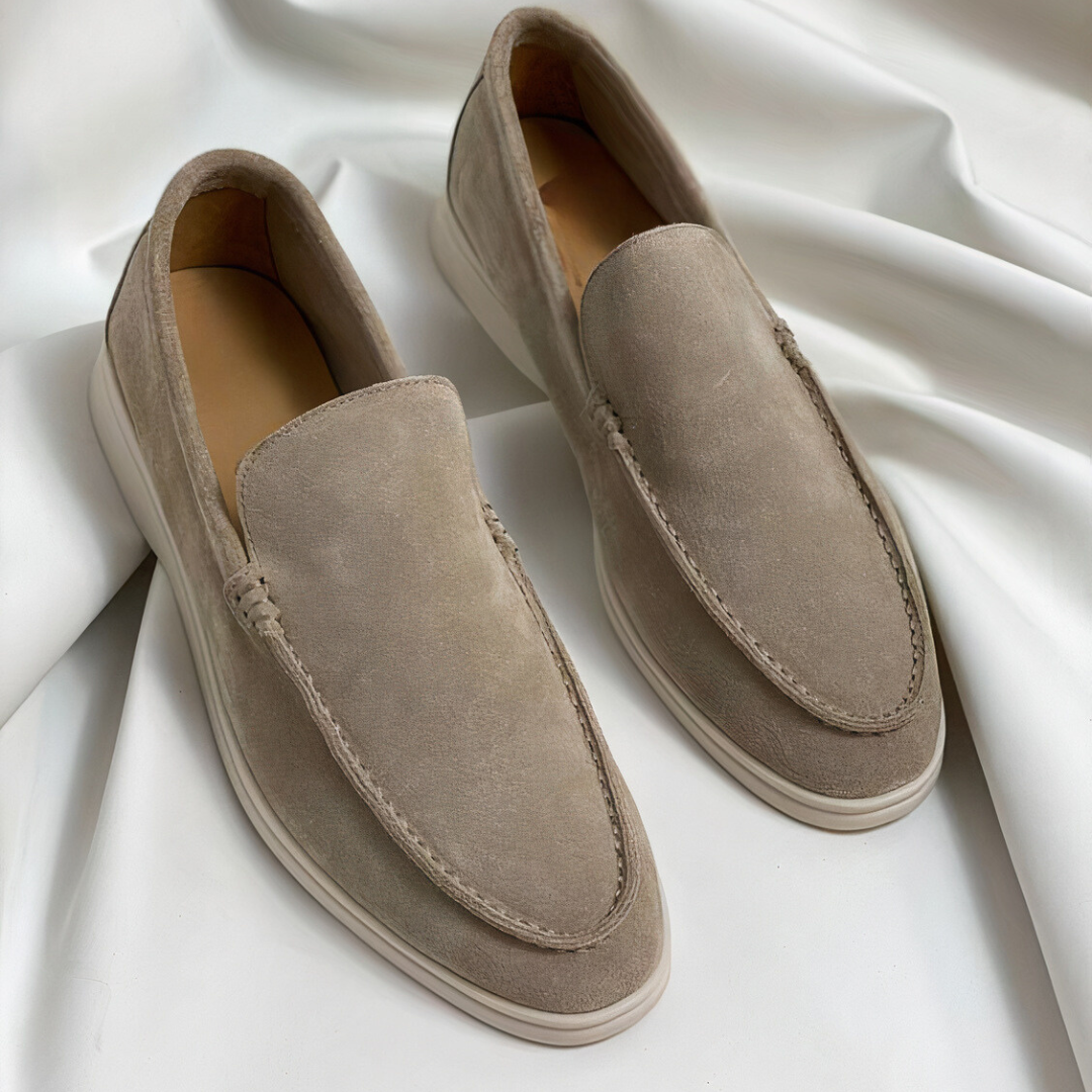 Logan™ | Suede Slip-On Loafer with White Sole