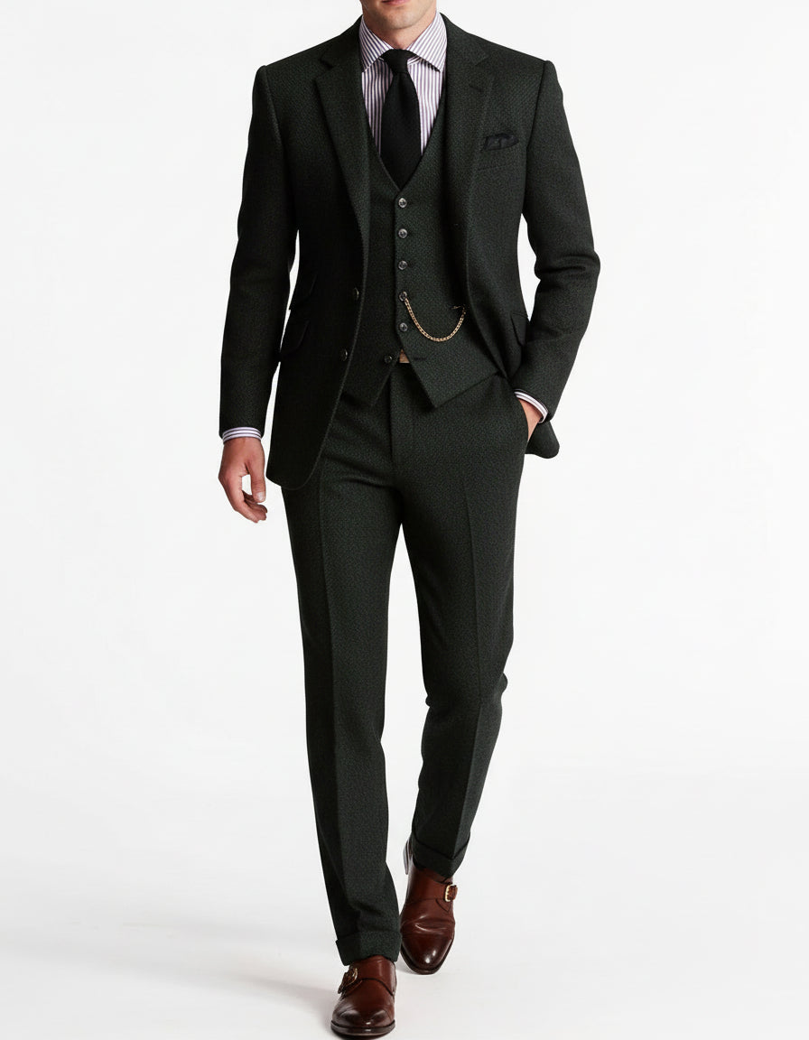 Percival | Men's Three-Piece Tweed Suit for Formal Occasions