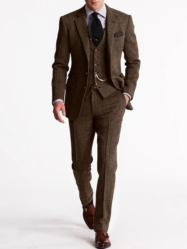 Percival | Men's Three-Piece Tweed Suit for Formal Occasions