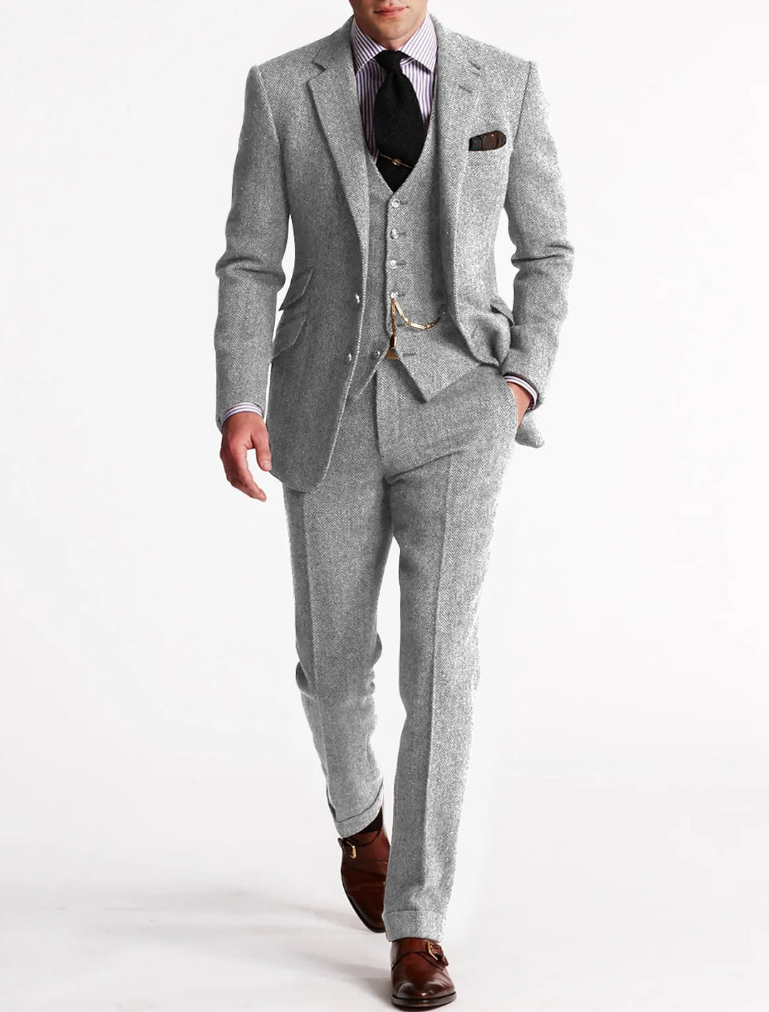 Percival | Men's Three-Piece Tweed Suit for Formal Occasions