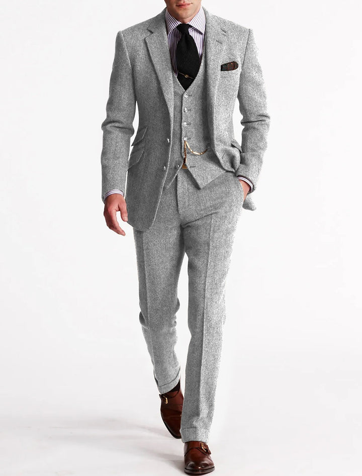 Percival | Men's Three-Piece Tweed Suit for Formal Occasions