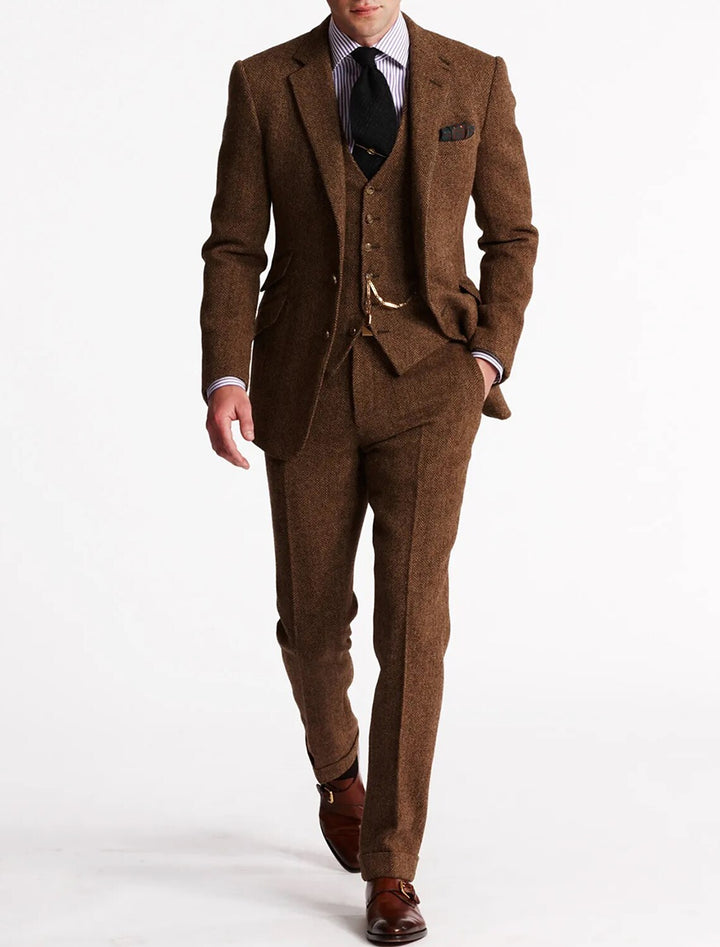 Percival | Men's Three-Piece Tweed Suit for Formal Occasions