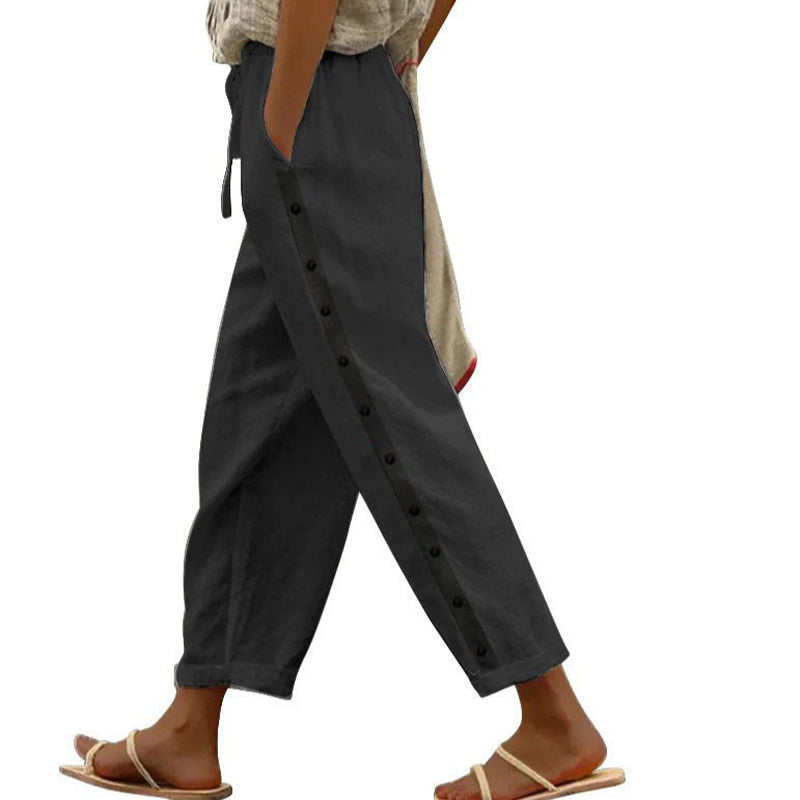 Celine - Women's Relaxed Straight-Leg Casual Trousers