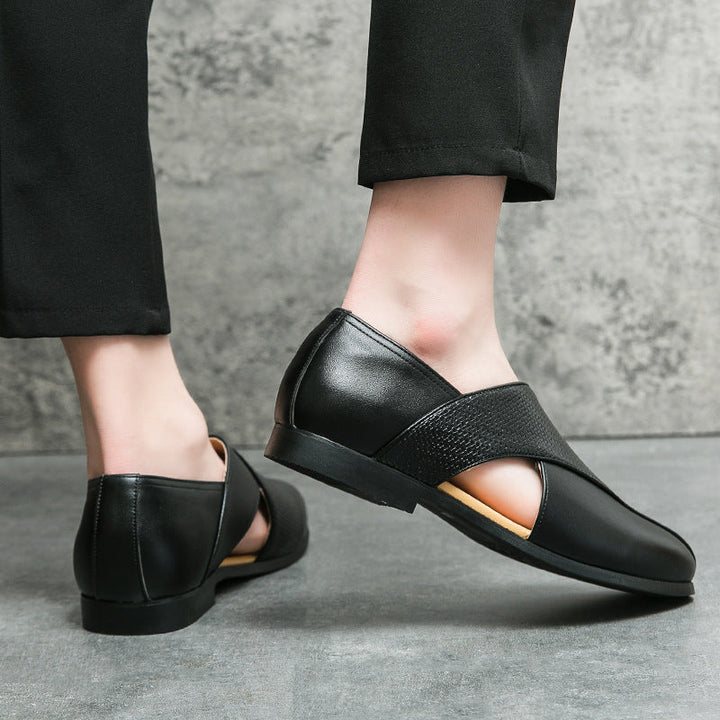 Breathable Leather Loafers — Women's Woven Summer Flat