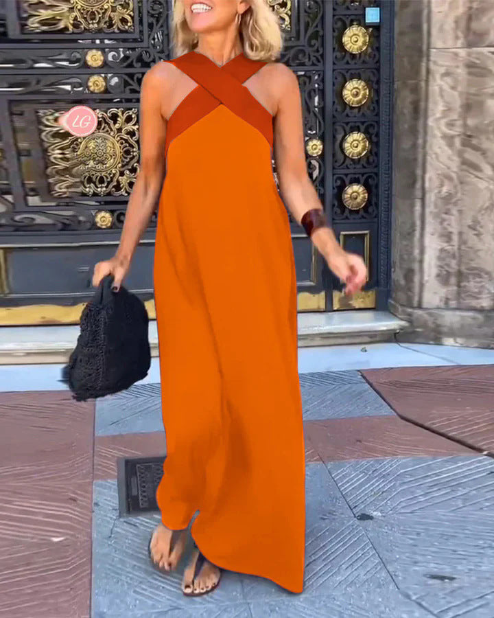 DELPHINE | Women's Crossed-Neckline Dress — Airy Summer
