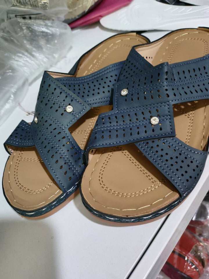 Susan | Women's Orthopedic Crossover Wedge Sandals
