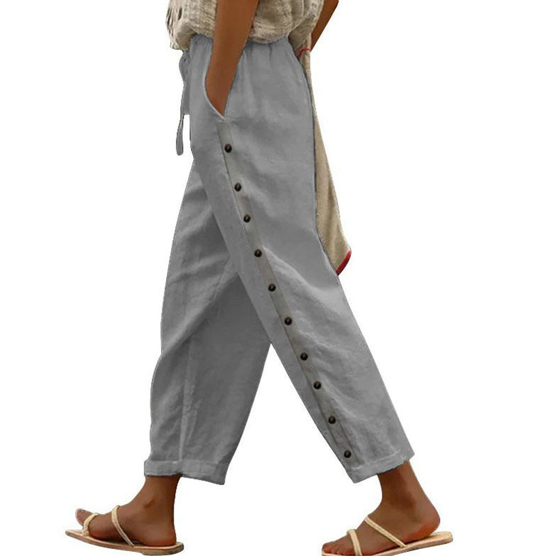 Celine - Women's Relaxed Straight-Leg Casual Trousers