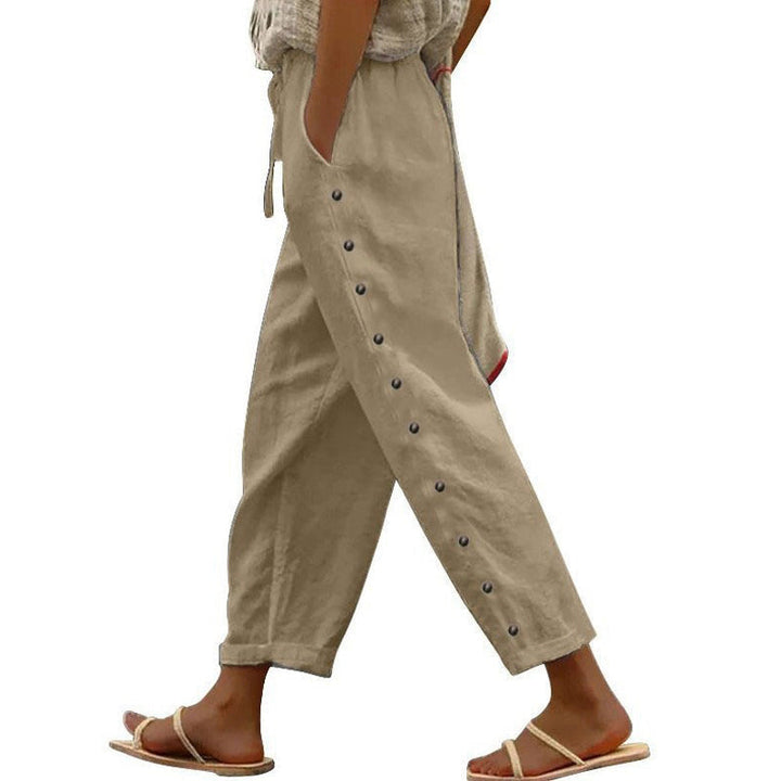 Celine - Women's Relaxed Straight-Leg Casual Trousers