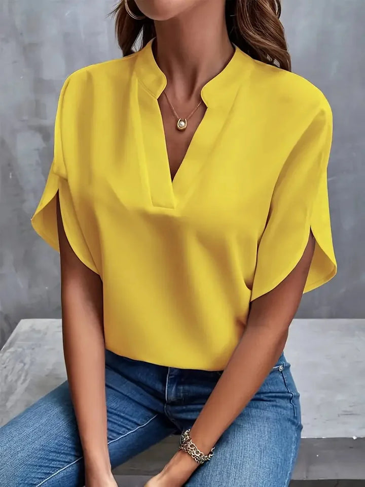 Alice | Women's Elegant V-Neck Blouse — Relaxed Fit