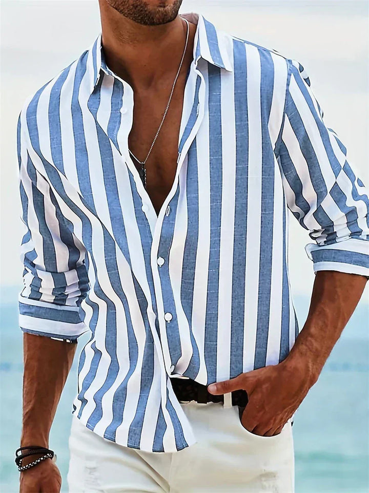 Leonard | Men's Striped Relaxed-Fit Summer Casual Shirt