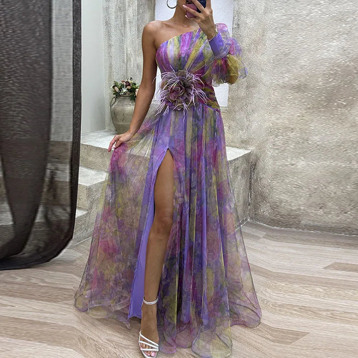 Maureen | Women's Flowy Maxi Dress — Multicolor Elegance