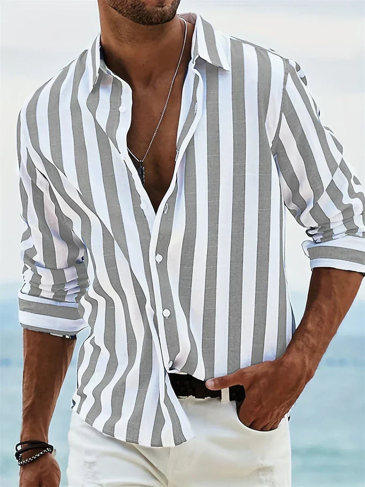 Leonard | Men's Striped Relaxed-Fit Summer Casual Shirt
