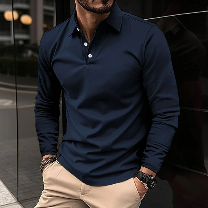 Luca | Men's Classic Long-Sleeve Polo Shirt — Relaxed Fit