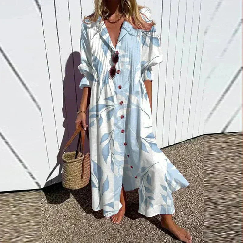 Rimmey | Women's Boho Maxi Dress — Flowy V-Neck Style