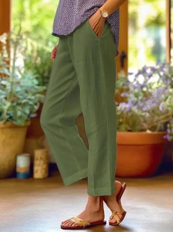 Sandara | Women's Relaxed Straight-Leg Trousers — Coastal Style
