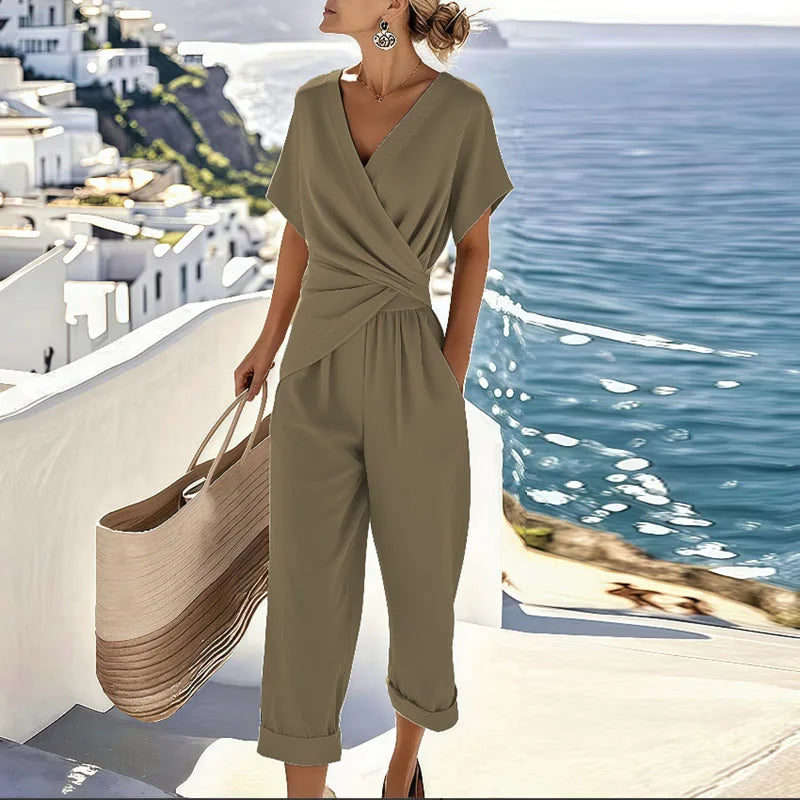 Colleen™ | Women's Elegant Two-Piece Wrap-Front Set