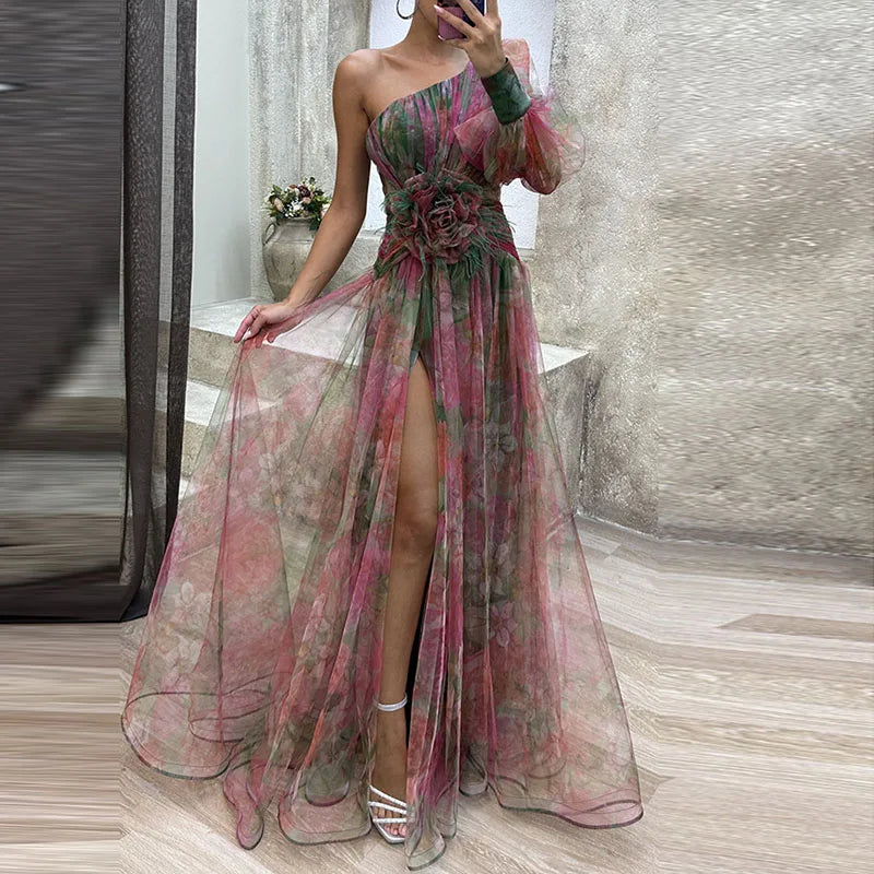 Maureen | Women's Flowy Maxi Dress — Multicolor Elegance