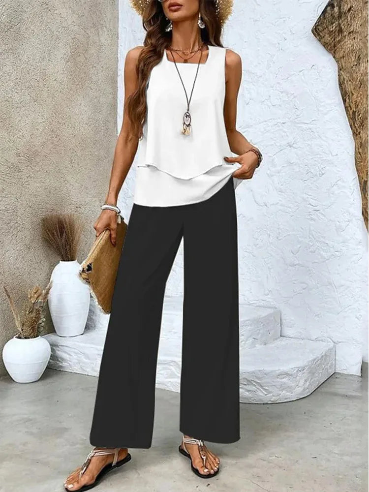 Katherine | Women's Elegant Two-Piece Summer Set — Loose Fit