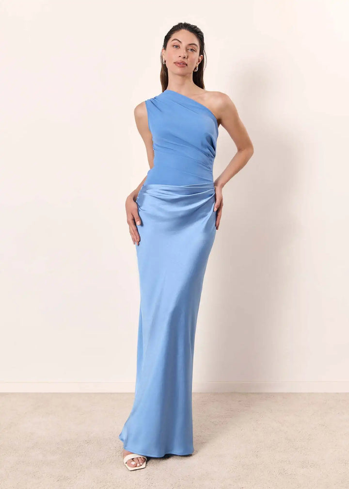 Sophia  | Maxi Dress with a Guilt in Satin