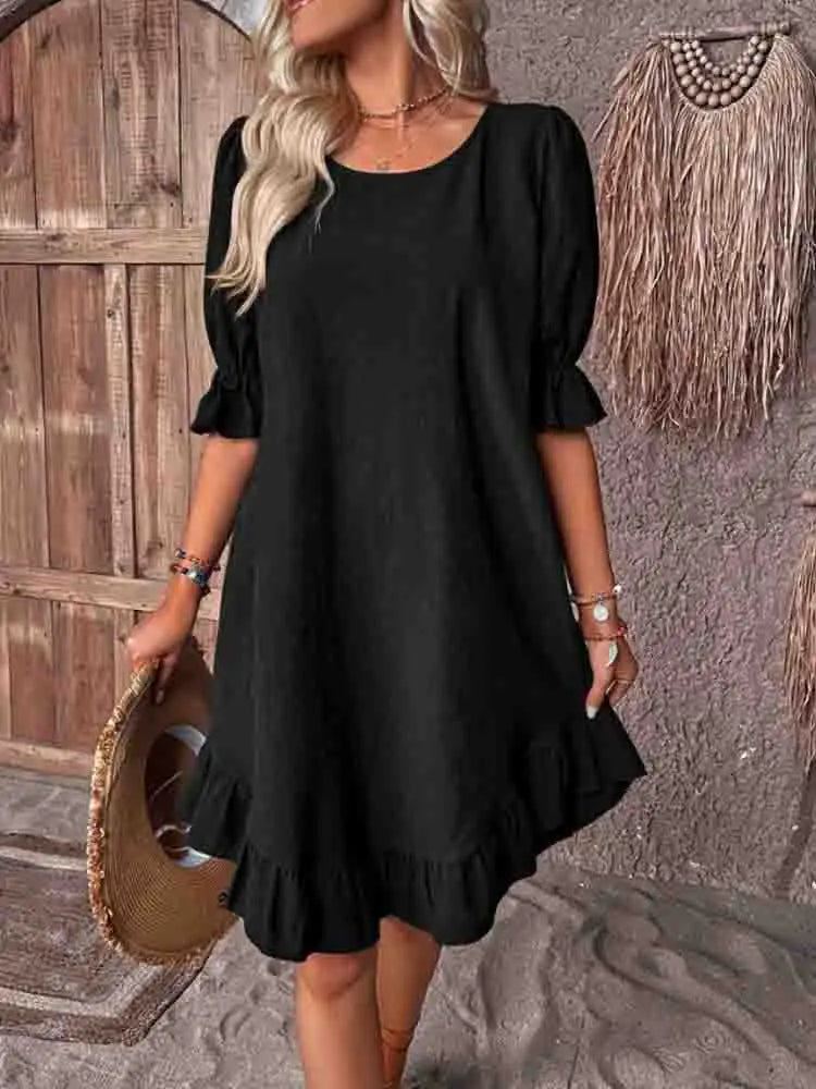 Sally | Women's Ruffle Summer Dress — Relaxed Fit