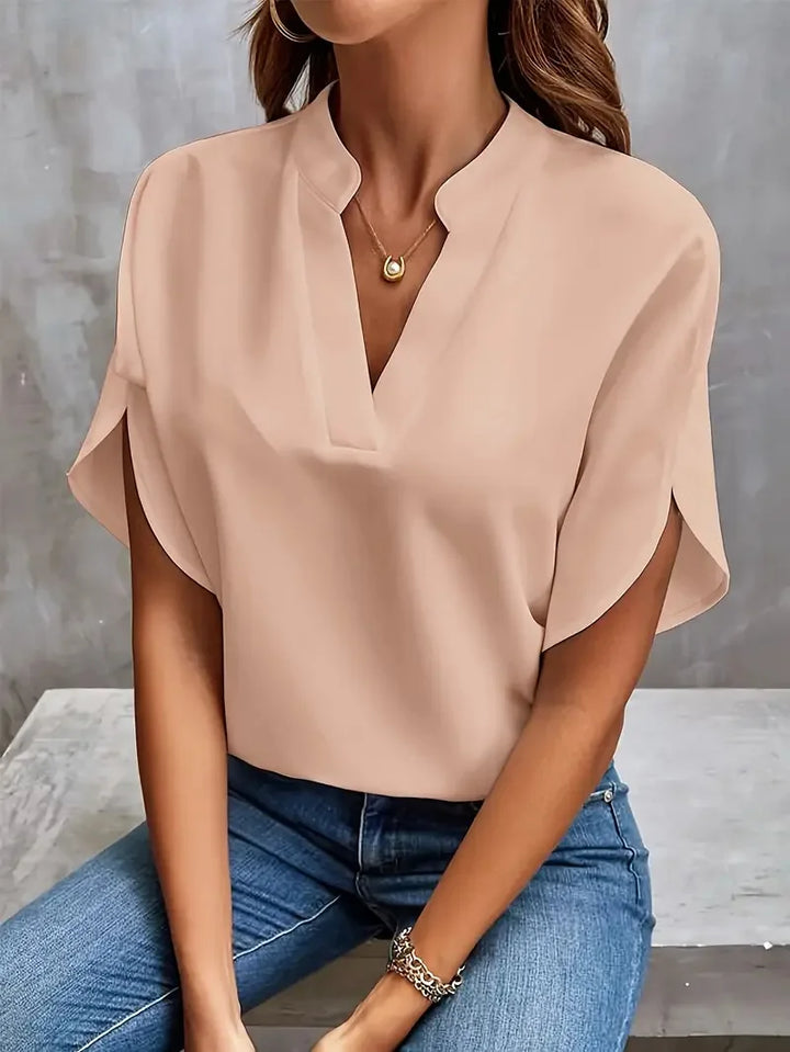 Alice | Women's Elegant V-Neck Blouse — Relaxed Fit