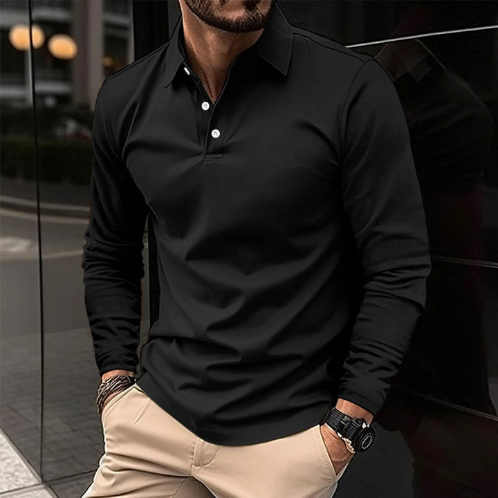 Luca | Men's Classic Long-Sleeve Polo Shirt — Relaxed Fit