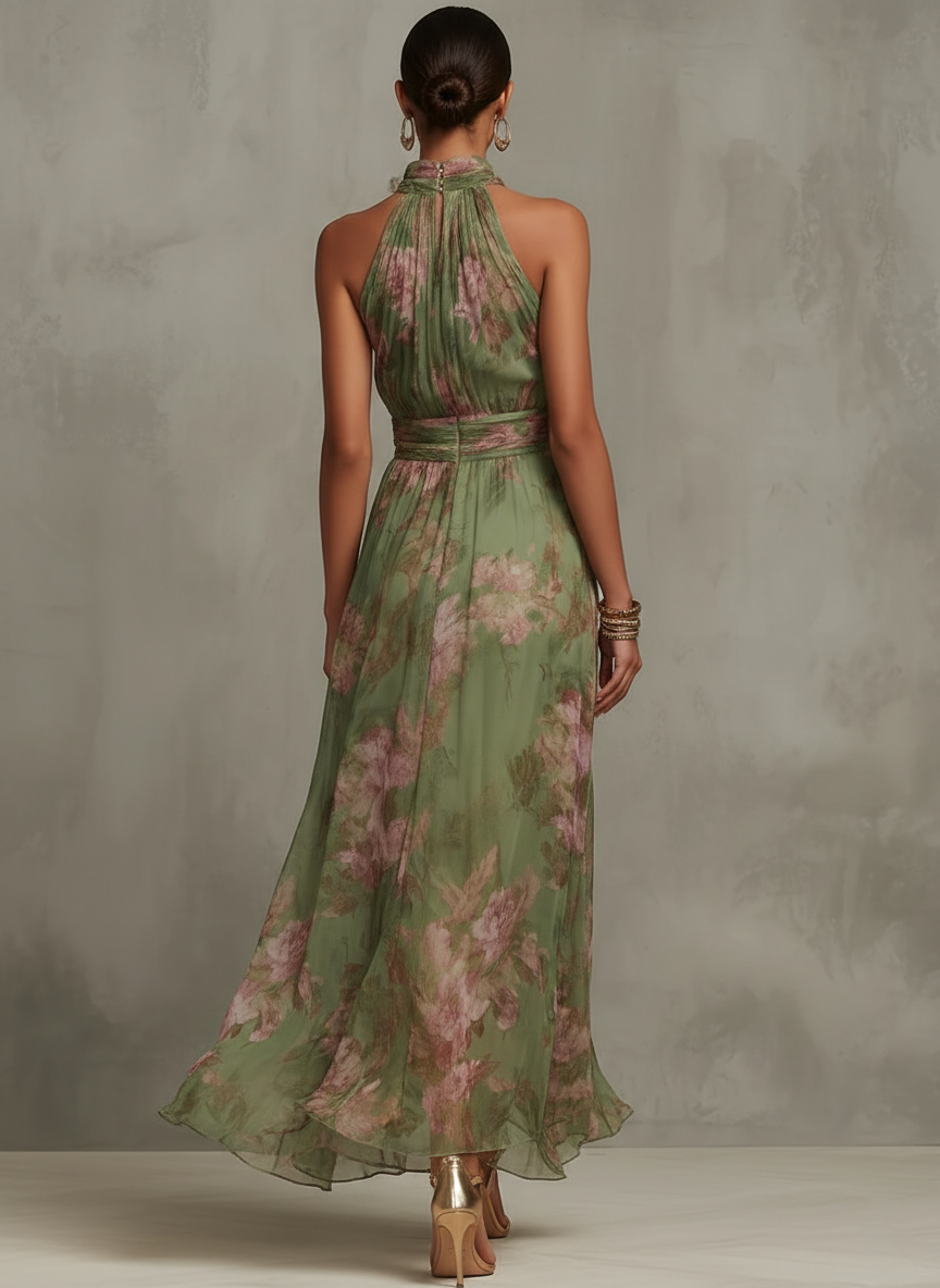 Sophie | Women's Floral Halter Maxi Dress for Summer