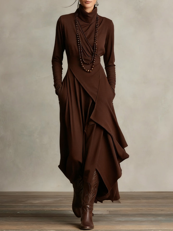 Sierra | Women's High Neck Flowing Maxi Dress — Elegant