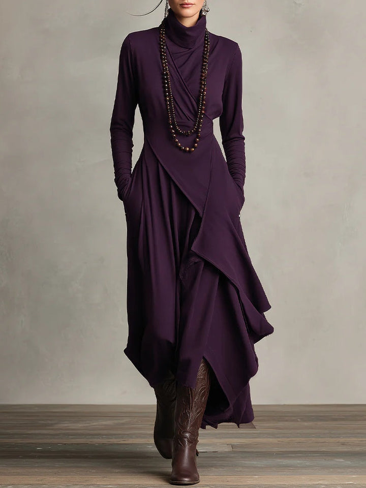 Sierra | Women's High Neck Flowing Maxi Dress — Elegant