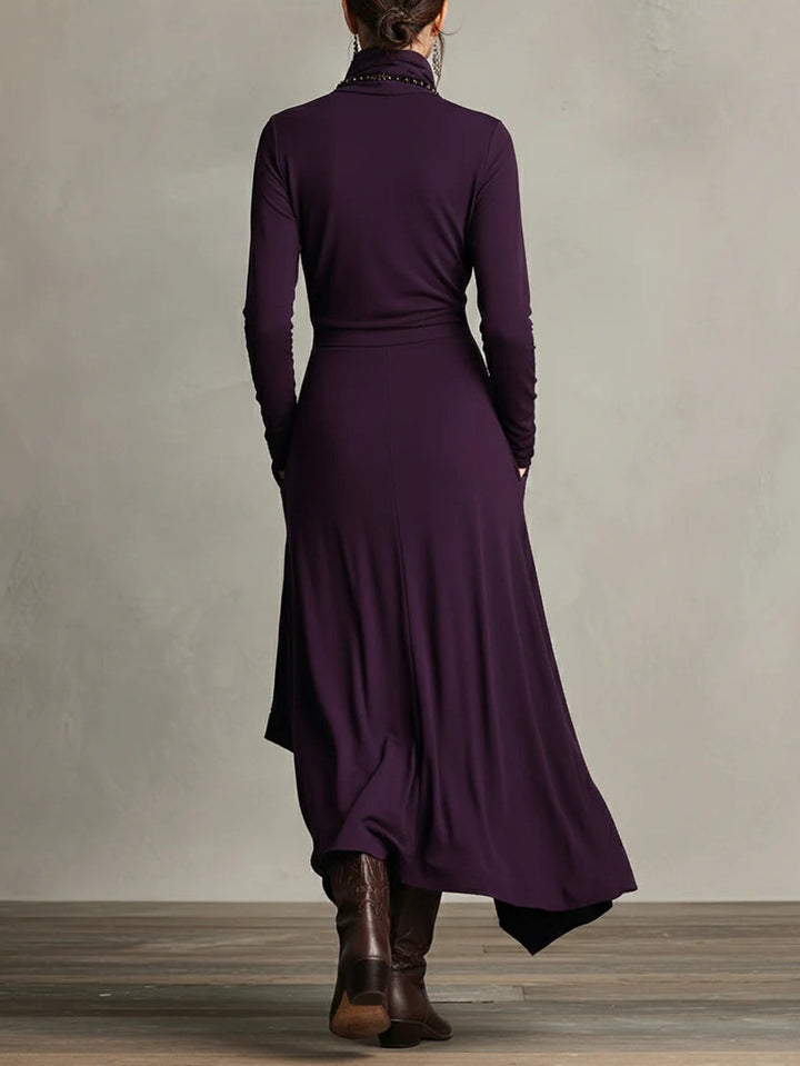 Sierra | Women's High Neck Flowing Maxi Dress — Elegant