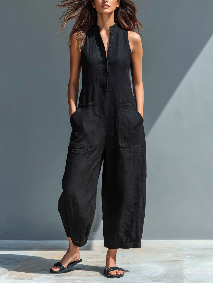 Lucinda | Women's Sleeveless Jumpsuit — Relaxed Elegant Fit