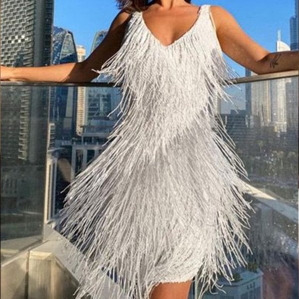 Reese | Women's Elegant Fringe Party Dress for Nights Out