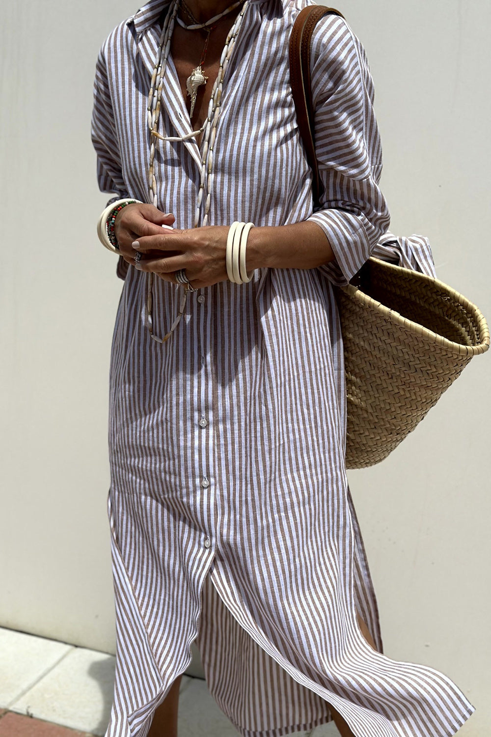 Sophia | Women's Striped Shirt Dress — Relaxed Summer Style