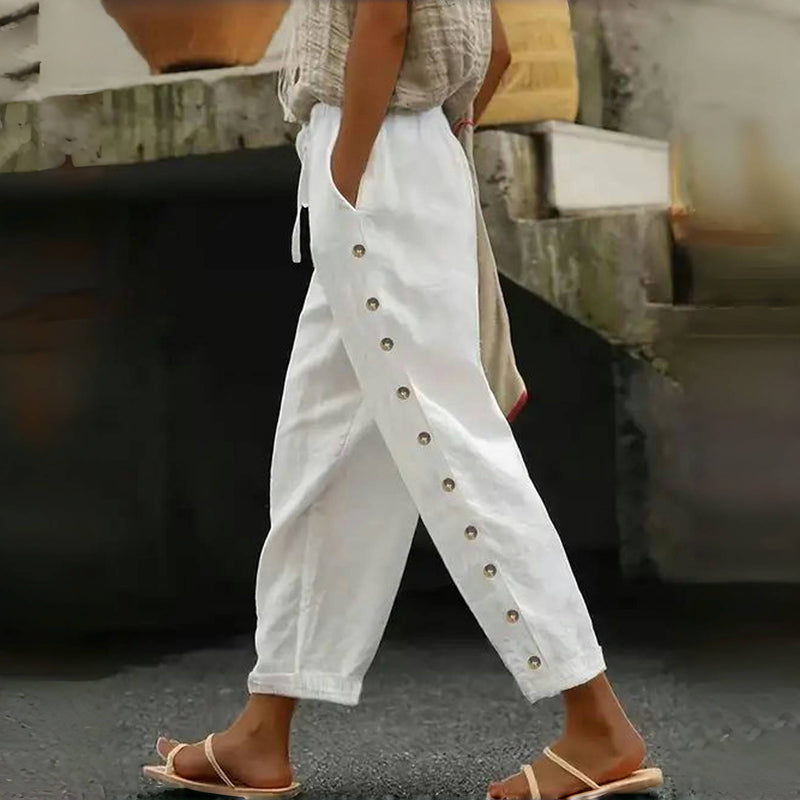 Celine - Women's Relaxed Straight-Leg Casual Trousers