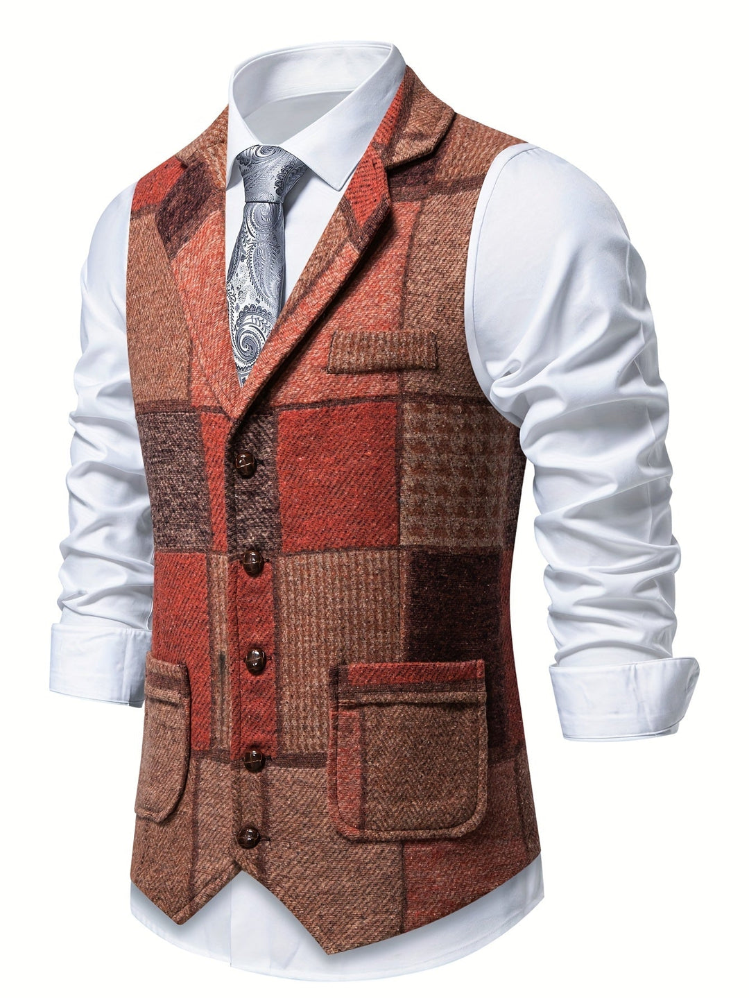 Leo - Women's Herringbone Patchwork Waistcoat for Occasions