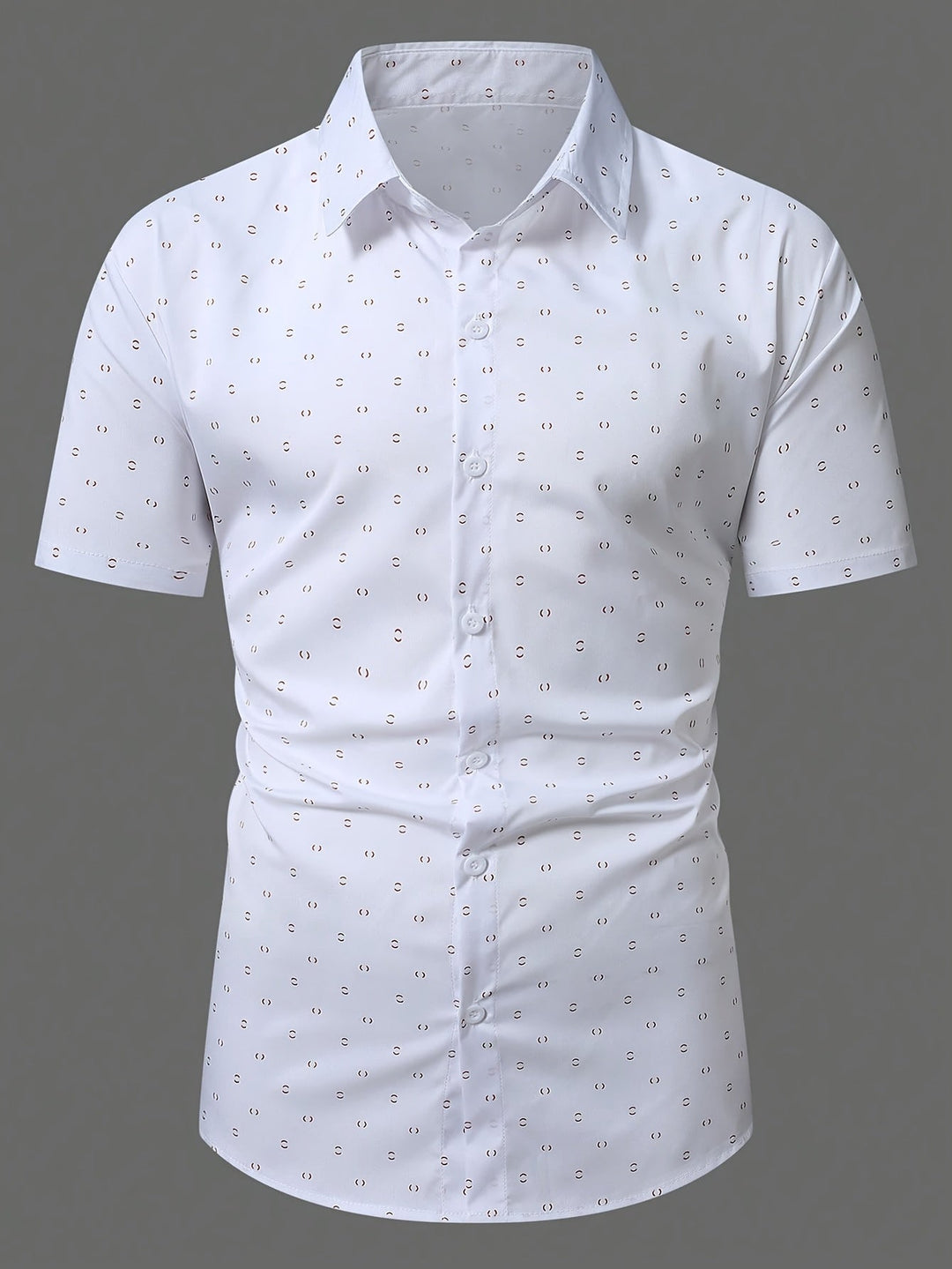 Aaron | Men's Printed Short Sleeve Shirt — Tailored Fit