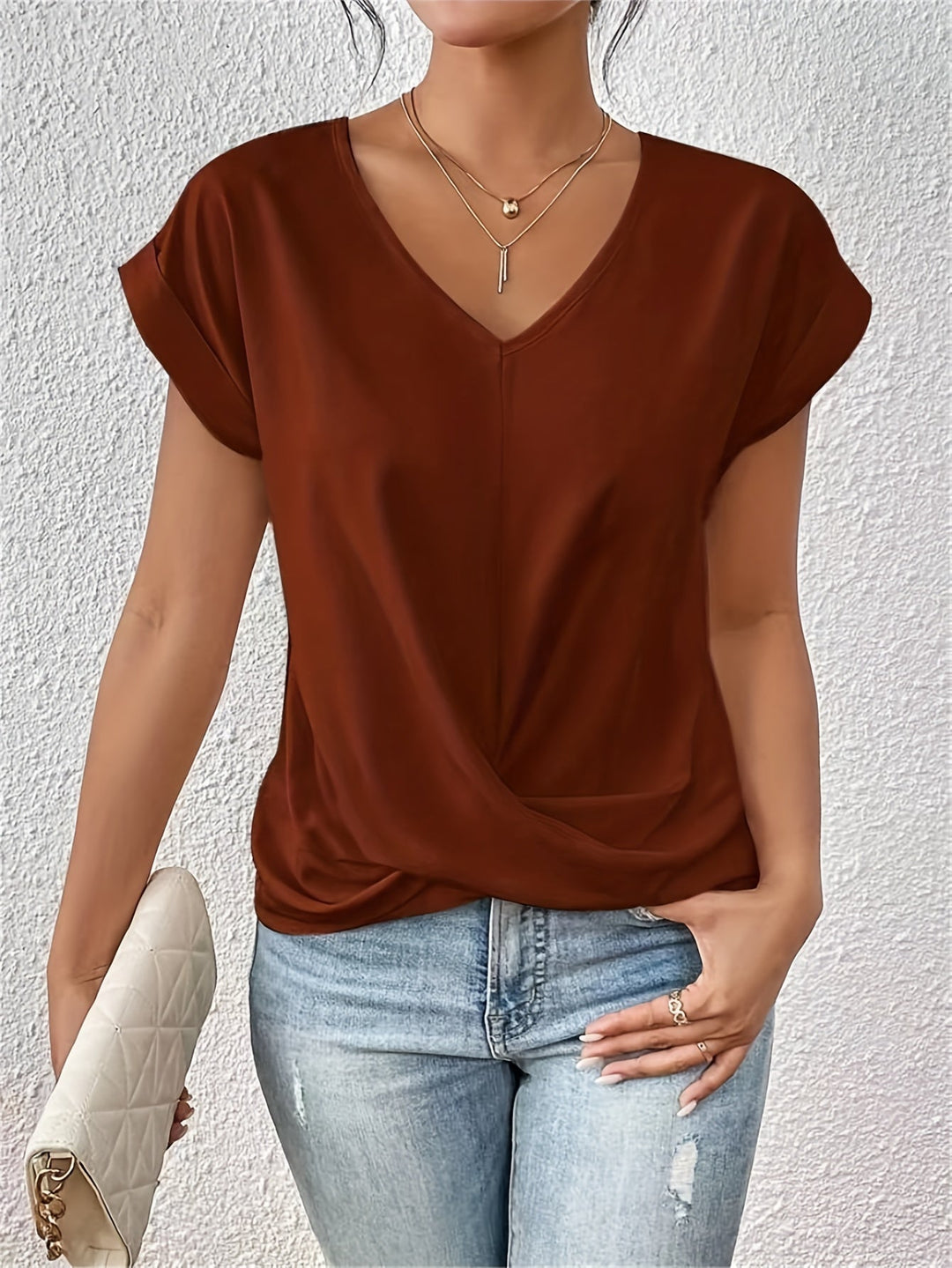 Emma™ | Sweetheart Neckline Casual T-shirt