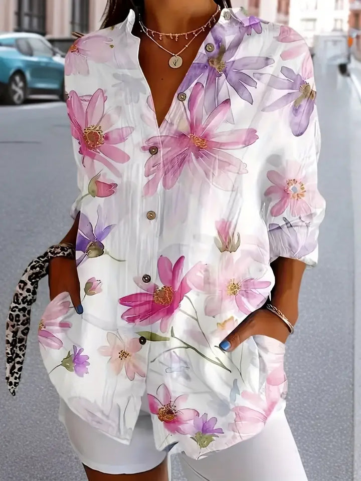 NANCY | Women's Floral Blouse — Lightweight Summer Top
