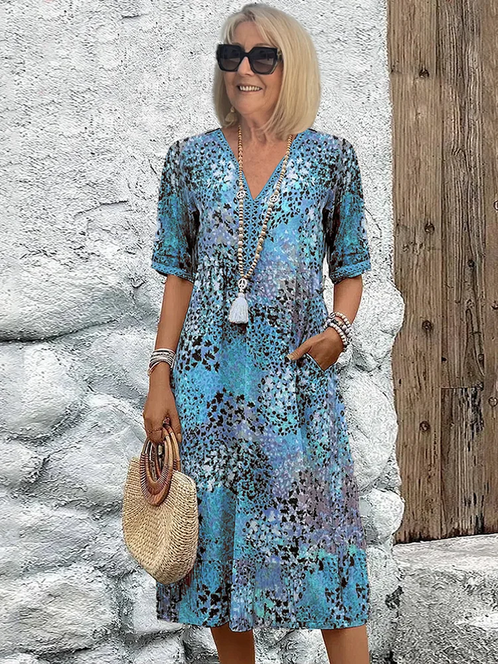 VERONICA | Women's Vibrant Midi Dress — Day-to-Night