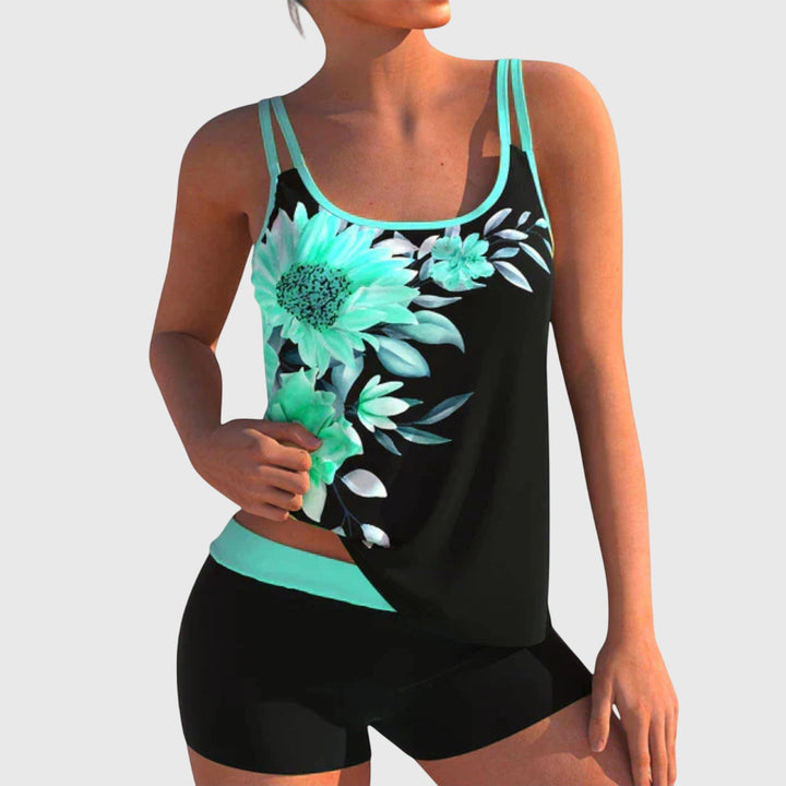 Alice - Women's Floral Two-Piece Swimsuit — Boyshort Bikini