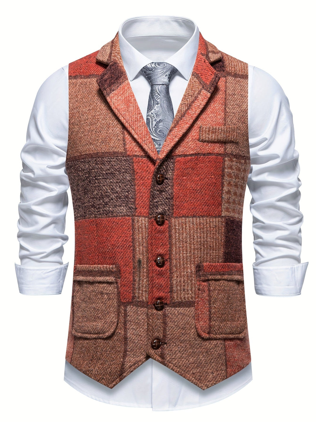 Leo - Women's Herringbone Patchwork Waistcoat for Occasions