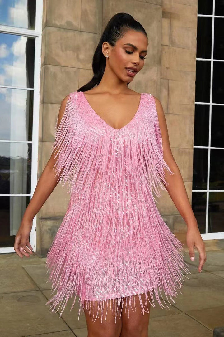 Reese | Women's Elegant Fringe Party Dress for Nights Out