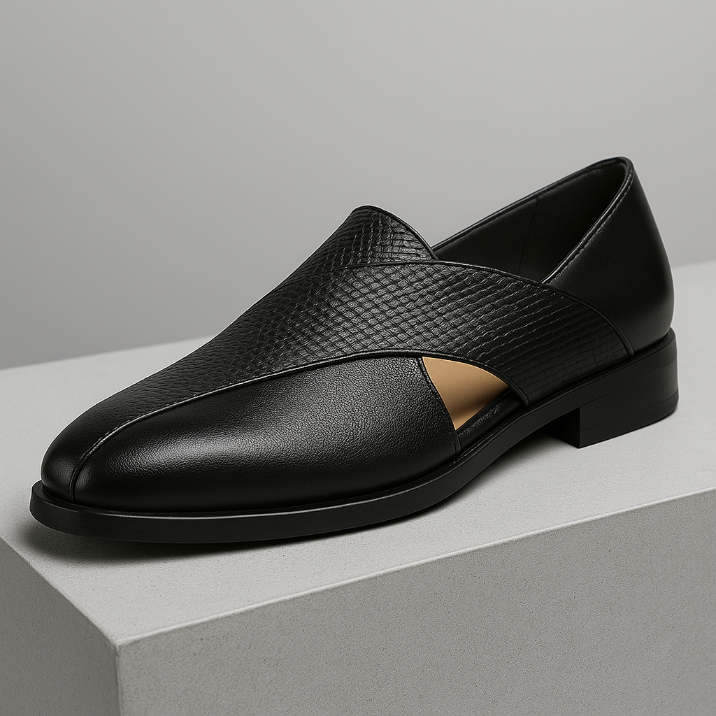 Breathable Leather Loafers — Women's Woven Summer Flat
