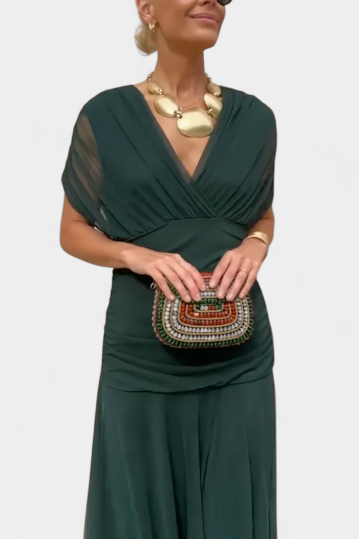 Eloria | Women's Elegant Floral Pleated Dress — Feminine Fit