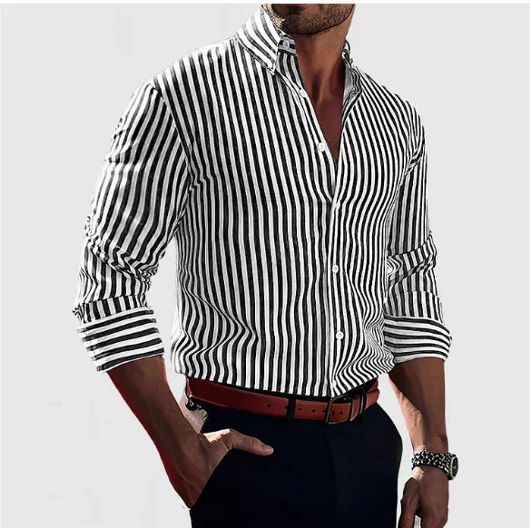 Stefano | Men's Striped Fitted Shirt — Smart Casual
